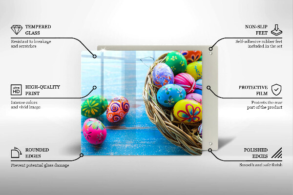 Glass worktop saver Easter eggs