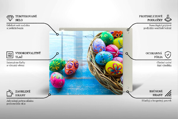Glass worktop saver Easter eggs