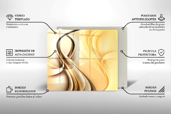 Chopping board glass Abstraction of smoke