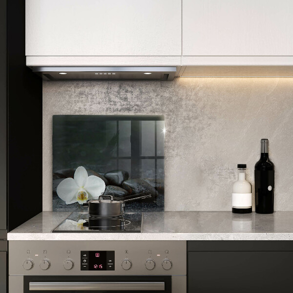 Chopping board glass White flower stones Zen