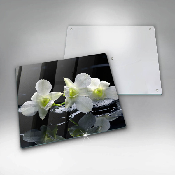 Kitchen worktop protector Zen white flowers in water
