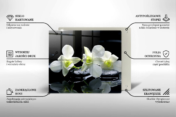 Kitchen worktop protector Zen white flowers in water