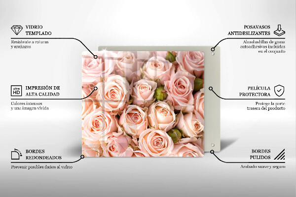 Kitchen worktop protector A delicate bouquet of roses