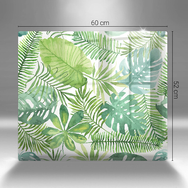 Chopping board glass Boho watercolors leaves