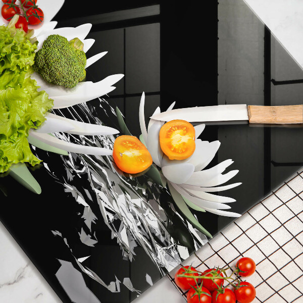 Kitchen worktop protector White lilies on the water