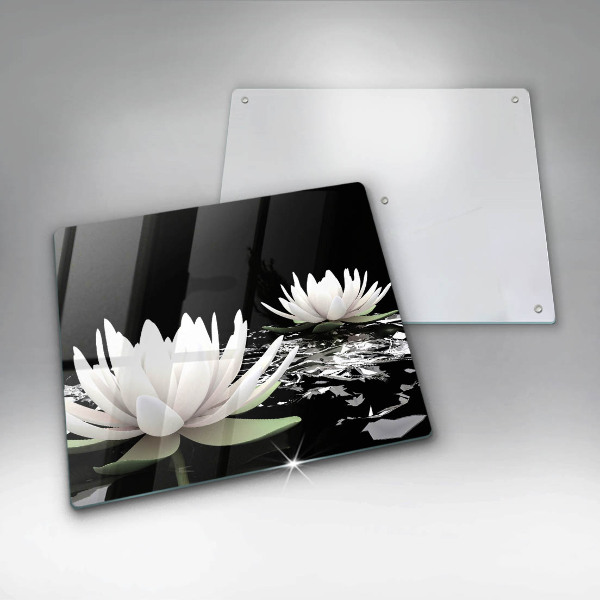 Kitchen worktop protector White lilies on the water