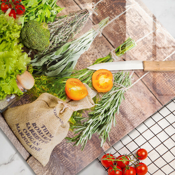 Kitchen worktop protector Herbs spices and wood