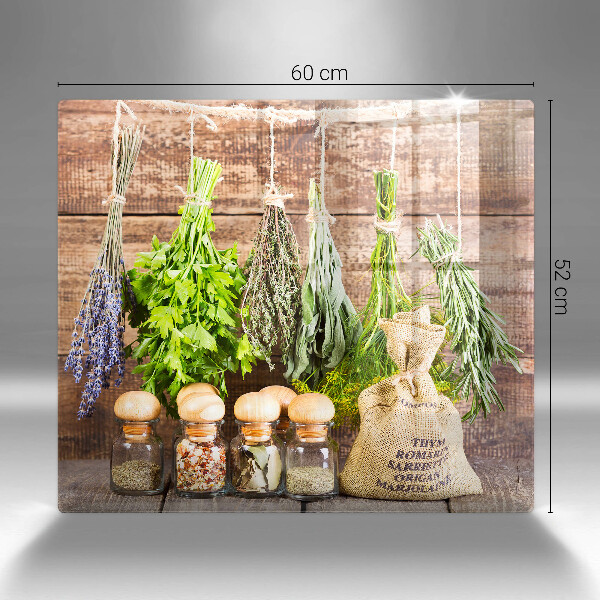 Kitchen worktop protector Herbs spices and wood