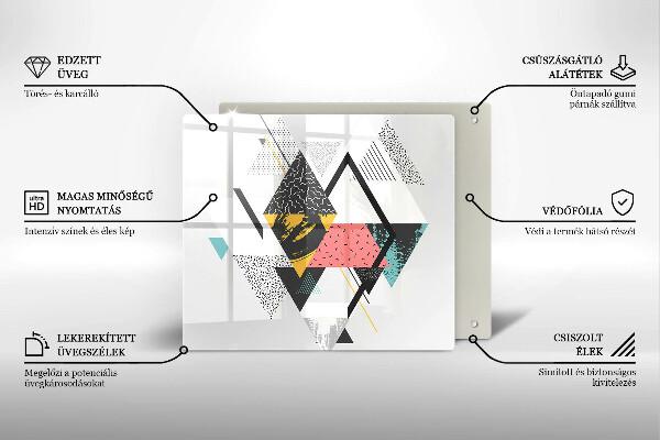 Chopping board glass Abstraction of the triangle