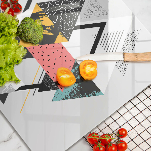 Chopping board glass Abstraction of the triangle