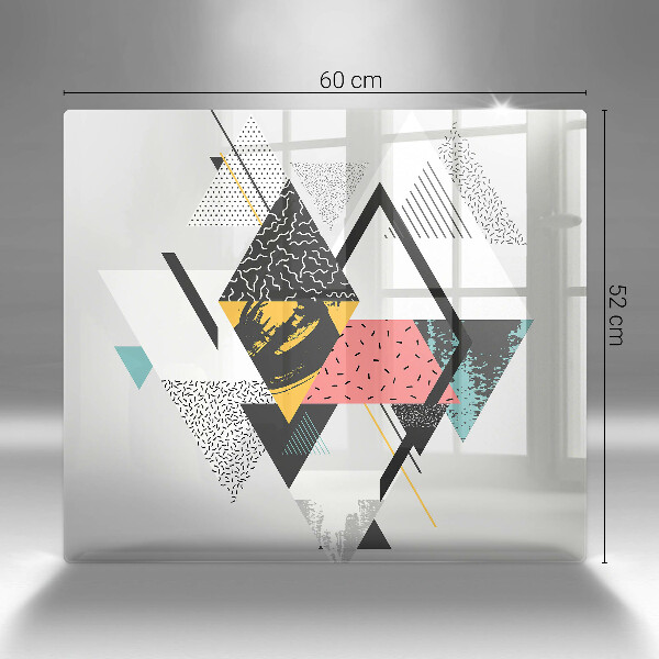 Chopping board glass Abstraction of the triangle