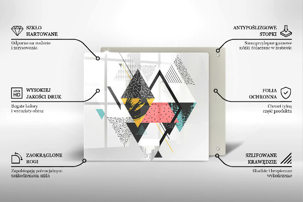 Chopping board glass Abstraction of the triangle