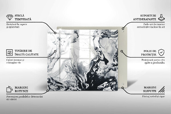 Chopping board glass Ink abstraction