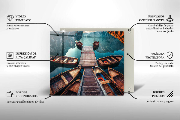 Kitchen worktop protector Boats on the lake