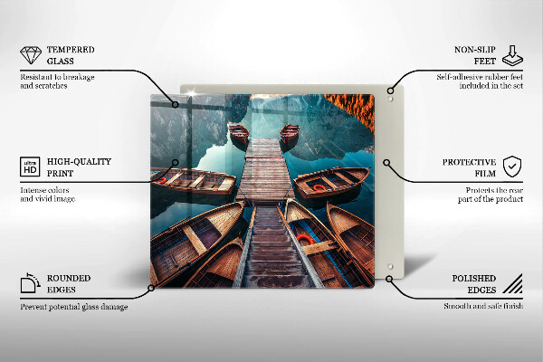 Kitchen worktop protector Boats on the lake