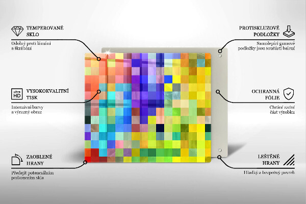 Kitchen worktop protector Colorful squares pixels