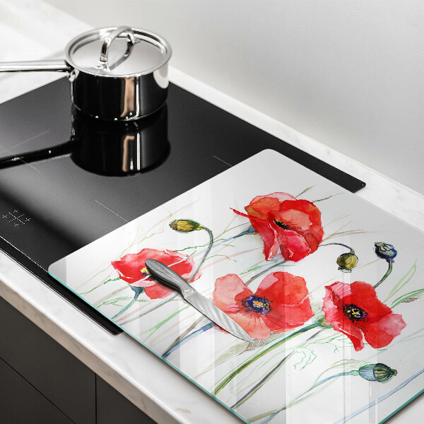 Kitchen worktop protector Red flowers