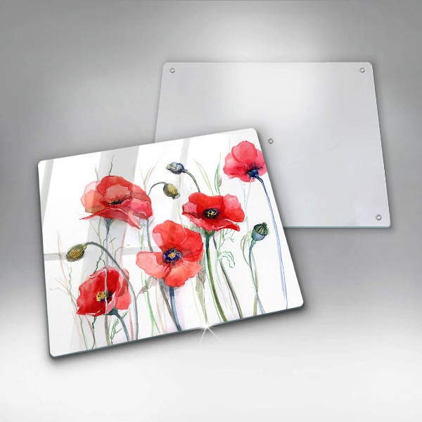 Kitchen worktop protector Red flowers