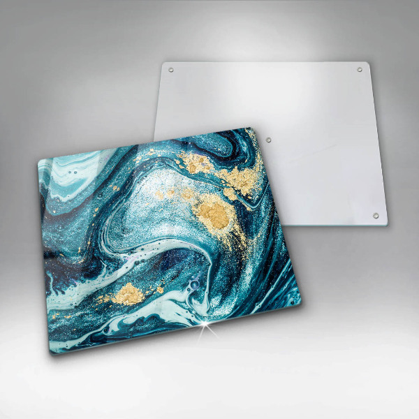 Chopping board Blue abstraction gold