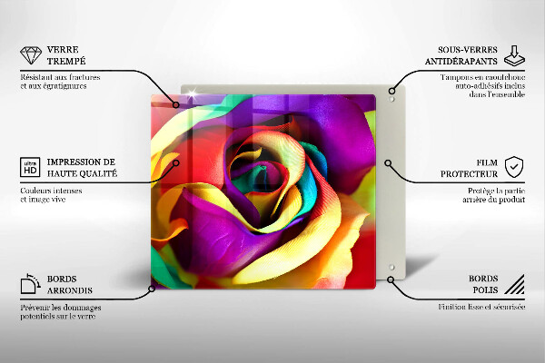 Kitchen worktop protector Colorful rose petals