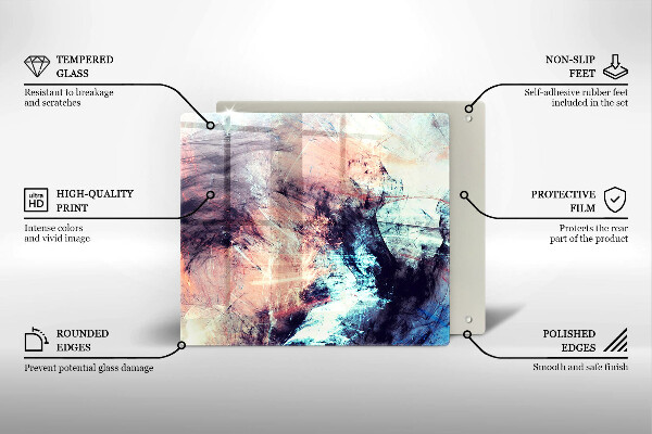 Glass worktop saver Painted abstraction