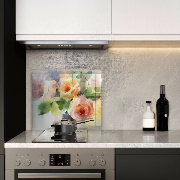 Glass worktop saver Painted flowers