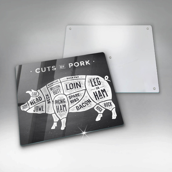 Glass worktop saver Pork pig meat