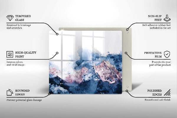 Kitchen worktop protector Abstraction painted mountains