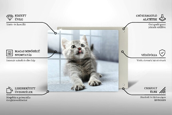 Chopping board glass Little cute kitty