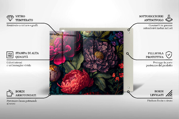 Kitchen worktop protector Beautiful flowers