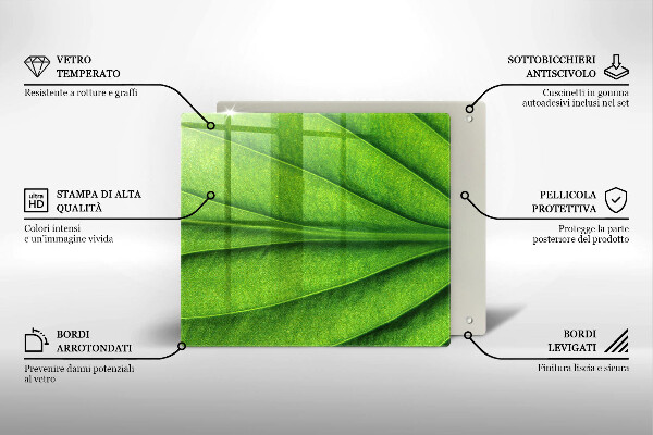 Chopping board glass Nature leaf veins