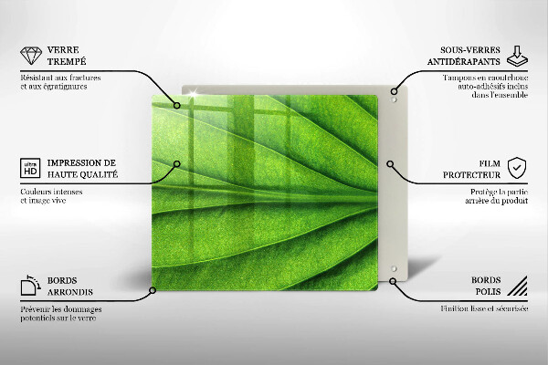 Chopping board glass Nature leaf veins