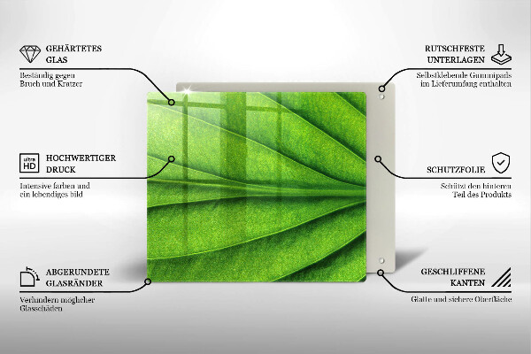 Chopping board glass Nature leaf veins