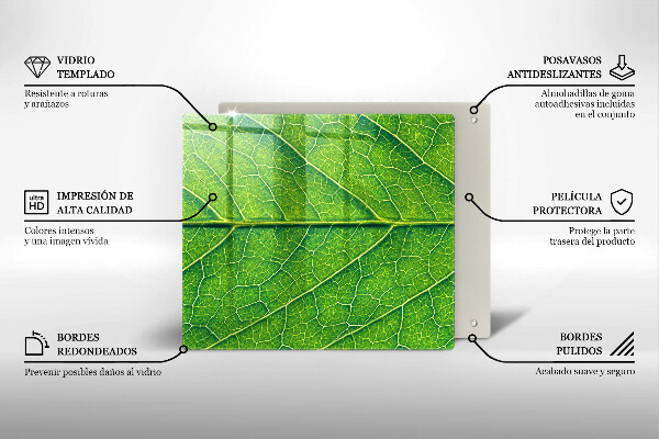 Chopping board glass Leaf lines nature