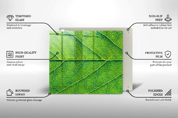 Chopping board glass Leaf lines nature