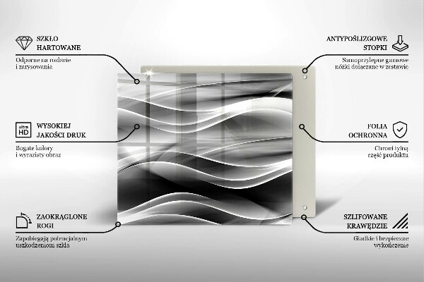 Chopping board glass Abstraction of smoke lines