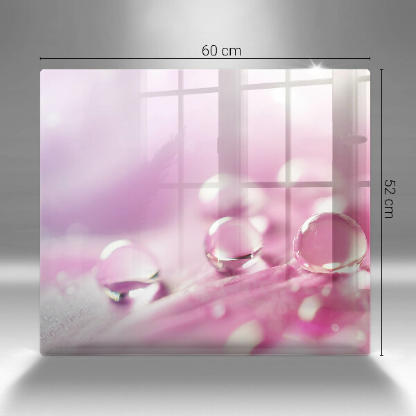 Chopping board glass Rosa flower petals