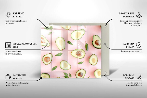 Glass worktop saver Avocado pattern