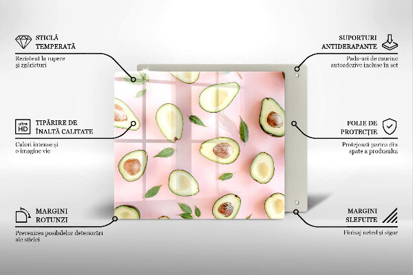 Glass worktop saver Avocado pattern
