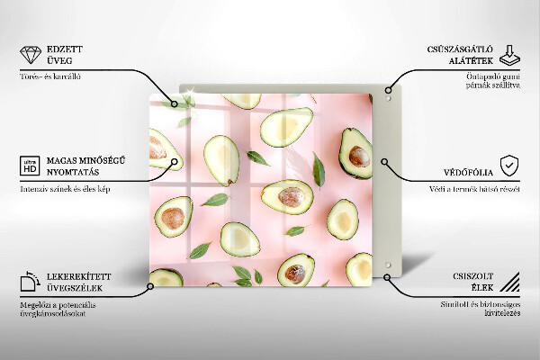 Glass worktop saver Avocado pattern