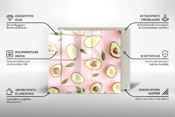 Glass worktop saver Avocado pattern