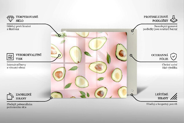 Glass worktop saver Avocado pattern