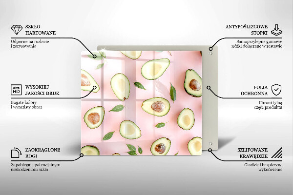 Glass worktop saver Avocado pattern