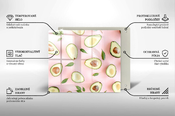 Glass worktop saver Avocado pattern
