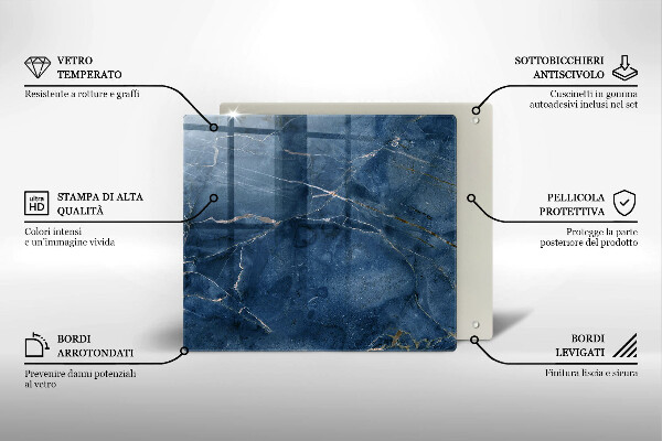 Glass worktop saver Stone texture marble