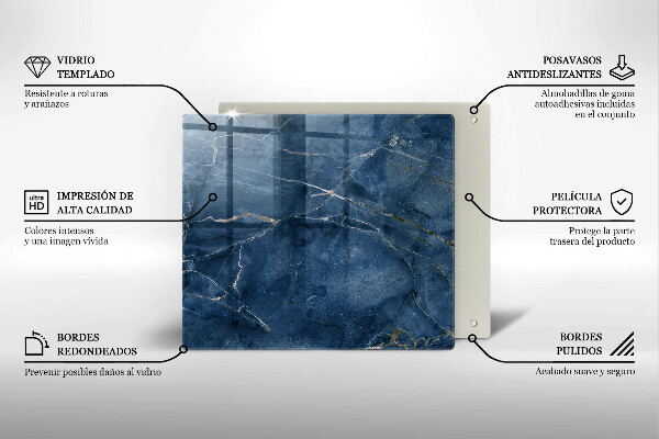 Glass worktop saver Stone texture marble