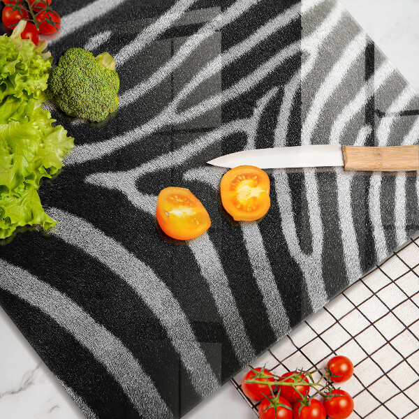 Glass worktop saver Zebra stripes