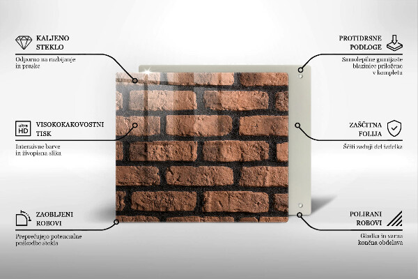 Glass worktop saver Brick wall