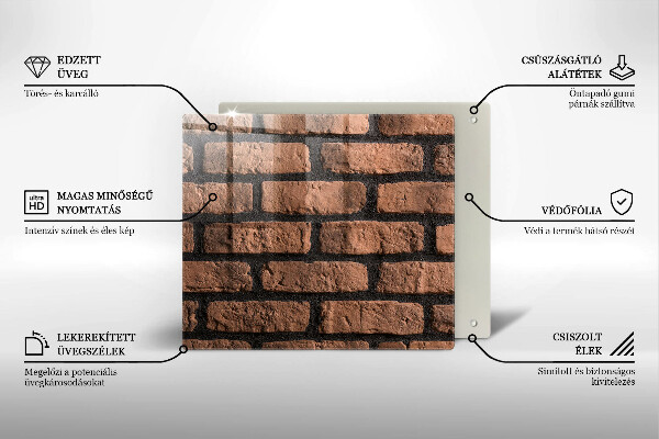 Glass worktop saver Brick wall