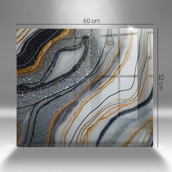 Glass worktop saver rock with gold